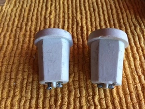 Paar Keramik Lampenfassung Fassung klein E14 Vintage - Bild 1 von 3