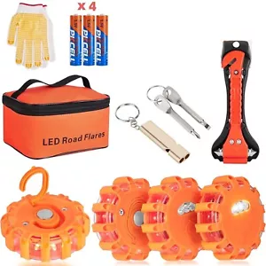 4Pack LED Road Flares Roadside Emergency Tool Kits For Car Vehicles Boats - Picture 1 of 7