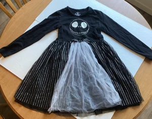 DISNEY GIRLS 10/12 NIGHTMARE BEFORE CHRISTMAS JACK SKELLINGTON DRESS GLOWS - Picture 1 of 4