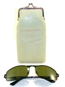 Small Metal Mesh Eye Glasses Case with a pocket "NEW" USA Stock - Picture 1 of 52