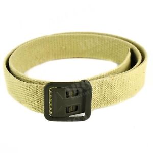 Genuine French army military canvas belt webbing army trousers pants sand khaki