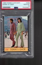 #206 SONNY and CHER   1968 PANINI CANTANTI sticker  PSA 10    pop 4