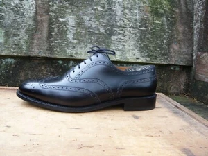 ZAPATOS J.M.WESTON BROGUES CUERO NEGRO UK9 HOMBRE EXCELENTE ESTADO - Imagen 1 de 10