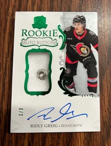 2023-24 THE CUP 💎 RIDLY GREIG rookie AUTO/BUTTON 1/3 - Picture 1 of 1