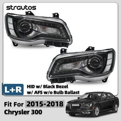 For 2015-2022 Chrysler 300 HID Headlight w/ Black Bezel w/ AFS Left+Right Pair Foto 1 de 4