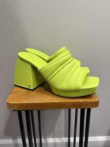 Circus by Sam Edelman Women’s Size 8 Marlie Puffy Sandal Green Vegan Heels  - Picture 1 of 9