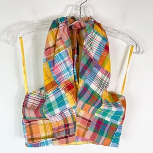 Staud NWOT Multi Patchwork Plaid Kai Top Size 00 - Picture 1 of 4