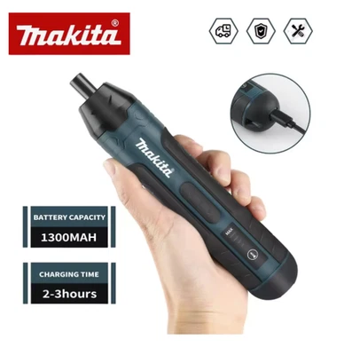 Makita Destornillador Eléctrico Inalámbrico 1300mAh Recargable Herramienta de Taladro Ajustable Foto 1 de 4