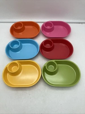 SET 6 Spectra Multicolor Plastic Trays 5”x7”x1.25” Party Snack Chip Veggie Dip - Image 1 of 4