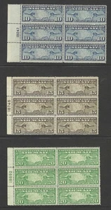United States, 1926-1927, Scott #C7-C9, Plate Blocks of 6, Mint, Never Hinged - Picture 1 of 2