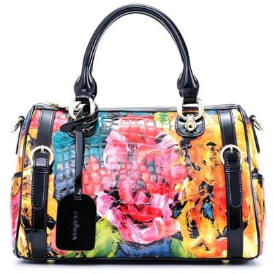Bolso de Hombro para Mujer Bolso de Cuero Genuino Bolso de Mano con Cremallera Big Doodle Foto 1 de 4