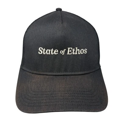 State of Ethos Snapback Trucker Hat Black OS Adjustable Mesh Back State Of Ethos - image 1 of 4