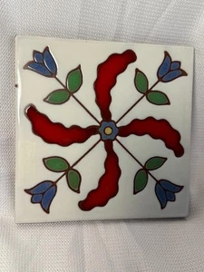 Azulejo artístico BESHEER de cerámica CT Hudson NH de colección Trivet placa caliente retro colgante de pared - Imagen 1 de 4