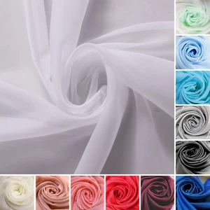 150CM wide voile fabric by roll of 50 meters 28 colors Premium Quality - Picture 1 of 30