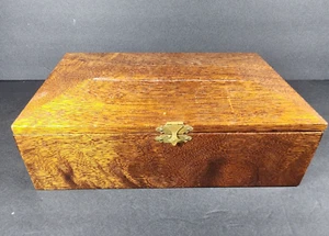 Hand Made Wood Storage Box 2 Hinges Clasp Felt Lined Mirror 7"X11"X3.25” Rustic - Picture 1 of 18
