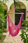 Mayan Legacy Extra Large Outdoor Cotton Mexican Hammock Chair In Mexican Pink Co