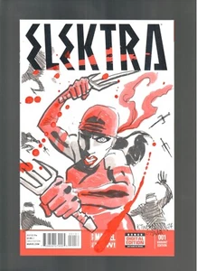 ELEKTRA ORIGINAL ART SKETCH BY KELLY TINDALL ! BLANK VARIANT ONE OF A KIND! - Picture 1 of 7
