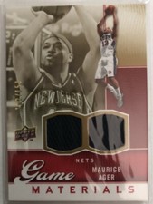 2009-10 UPPER DECK GAME MATERIALS MAURICE AGER GAME USED DUAL JERSEY 102/150