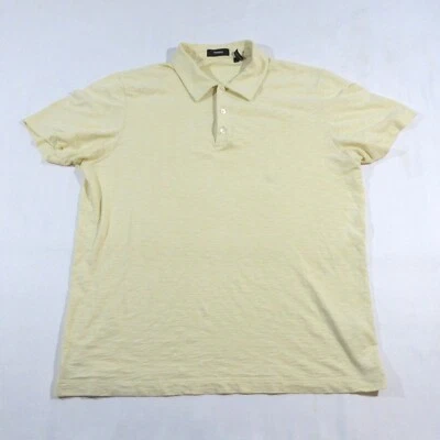 Theory Size Large Light Yellow Men's Polo Shirt Short Sleeve Regular Stain - Image 1 of 4