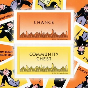 MONOPOLY 1995 1996 Replacement CHANCE / COMMUNITY CHEST CARDS - 1-3/4 x 3" - Bild 1 von 28