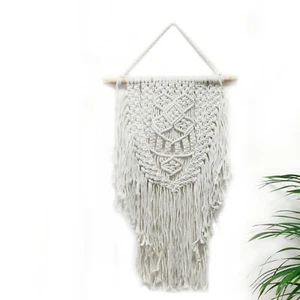 Makramee Wandbehang, Wandbild, Wanddekoration, ca. 44 x 67 x 3 cm - Bild 1 von 3