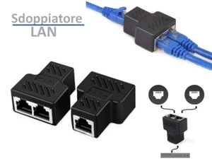 SDOPPIATORE CAVO DI RETE ETHERNET SPLITTER RJ45 LAN SWITCH MODEM ADSL INTERNET - Photo 1/1