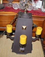 Vintage Arts & Crafts Chandelier Ceiling Light Fixture Holds Candles