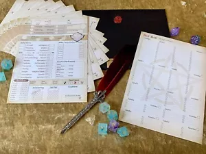 Dungeons and Dragons DnD 5e Character Sheets NEW Pack of 10 (A5-A4 folded book) - Picture 1 of 5