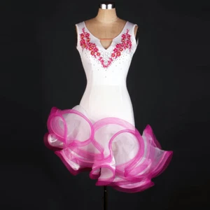 Latin Ballroom Dance Dress Modern Salsa Waltz Standard Long Dress#F192 3 Colors - Picture 1 of 15