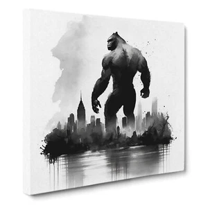 King Kong Ink Wash Canvas Wall Art Print Framed Picture Home Decor Living Room - Picture 1 of 4