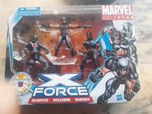 HASBRO MARVEL UNIVERSE X-FORCE 3 PACK 3/34" FIGURES DEADPOOL WOLVERINE WARPATH - Imagen 1 de 3