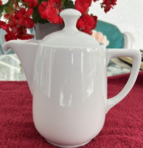 Vintage Melitta Germany White Porcelain Teapot Coffee Pot MCM No Drip Pour Spout