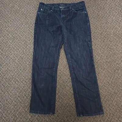 Pantalones de mezclilla David Kahn capri para mujer talla 29 recortados tiro medio azul LAVADO OSCURO Foto 1 de 4