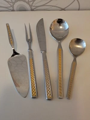 Prinz Neosil Besteck Golddekor, Selten/Vintage Solingen  - Bild 1 von 4