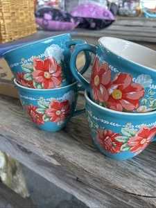 The Pioneer Woman Spring Vintage Floral Mug Set 4 Piece 16 Ounce Latte Stoneware - Picture 1 of 3