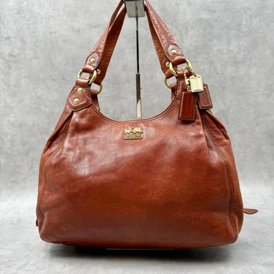 COACH Madison Maggie Shoulder Bag Brown Leather Authentic - Image 1 of 4