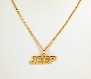 Gold Plated Sterling Silver Jeep Neckname Necklace Free U.S. Ship - Picture 1 of 2