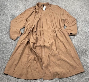 Lane Bryant Jacket Womens 18 20 Brown Open Duster Canvas Boho Trench Utility NEW - Picture 1 of 11