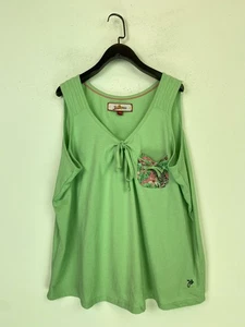 Joe Browns Green Sleeveless Top Jungle Pocket V Neck Tie Front UK 20/22 - Picture 1 of 10