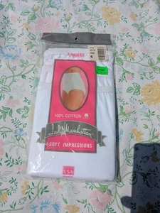 Paquete de 3 calzoncillos BLANCOS suaves impresiones dama Manhattan vintage para mujer talla 6 - Imagen 1 de 3