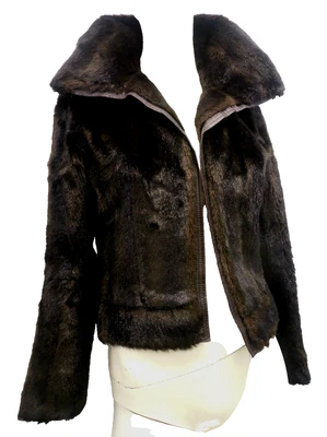Saks 70s Coat Faux Fur Short Jacket S Made in France 1970s Glam Young Dimensions - Image 1 of 4