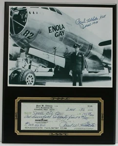 Pantalla a cuadros firmada de reproducción de Paul Tibbets  - Imagen 1 de 3