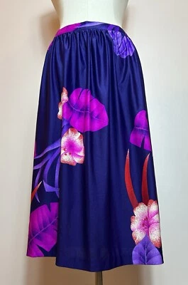 Vintage Jantzen Swimsuit Women’s Medium Cover Up Maxi Skirt Floral Purple Blue - Image 1 of 4