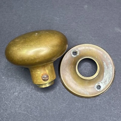 Antique c1910s Brass Bronze Interior Door Knob Victorian Mushroom Door Handle F - Image 1 of 4