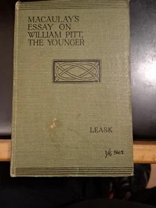 Macaulays Essay über William Pitt den Jüngeren - William Keith Leask - 1918 - Bild 1 von 2