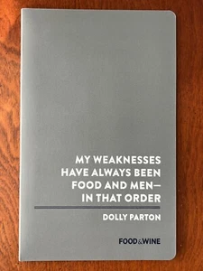 Food & Wine Magazine Dolly Parton Quote Promo Moleskine Notebook New - Picture 1 of 5