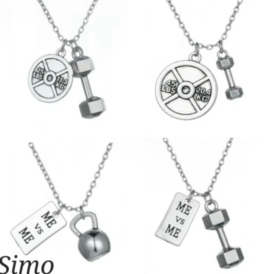 COLLANA DONNA GIROCOLLO UOMO CATENA CIONDOLO PALESTRA MANUBRI CROSSFIT PROTEINE  - Immagine 1 di 4