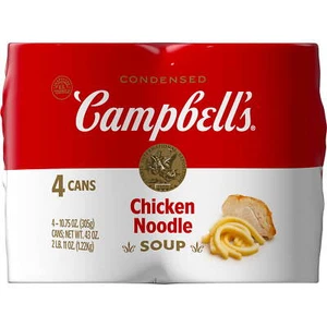 Campbell’s Condensed Chicken Noodle Soup, 10.75 oz Can, 4 Count - Picture 1 of 3