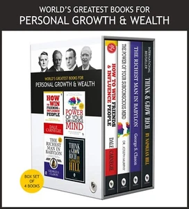 World’s Greatest Books For Personal Growth & Wealth (Set of 4 Books) By Carnegie - Picture 1 of 7