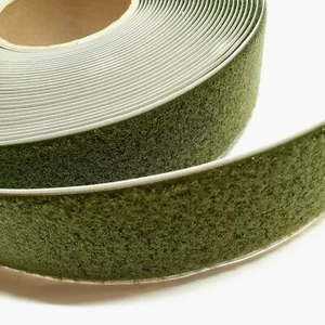 2 "de ancho verde oliva verde - solo lado del lazo - autoadhesivo - 3 PIES - Imagen 1 de 3